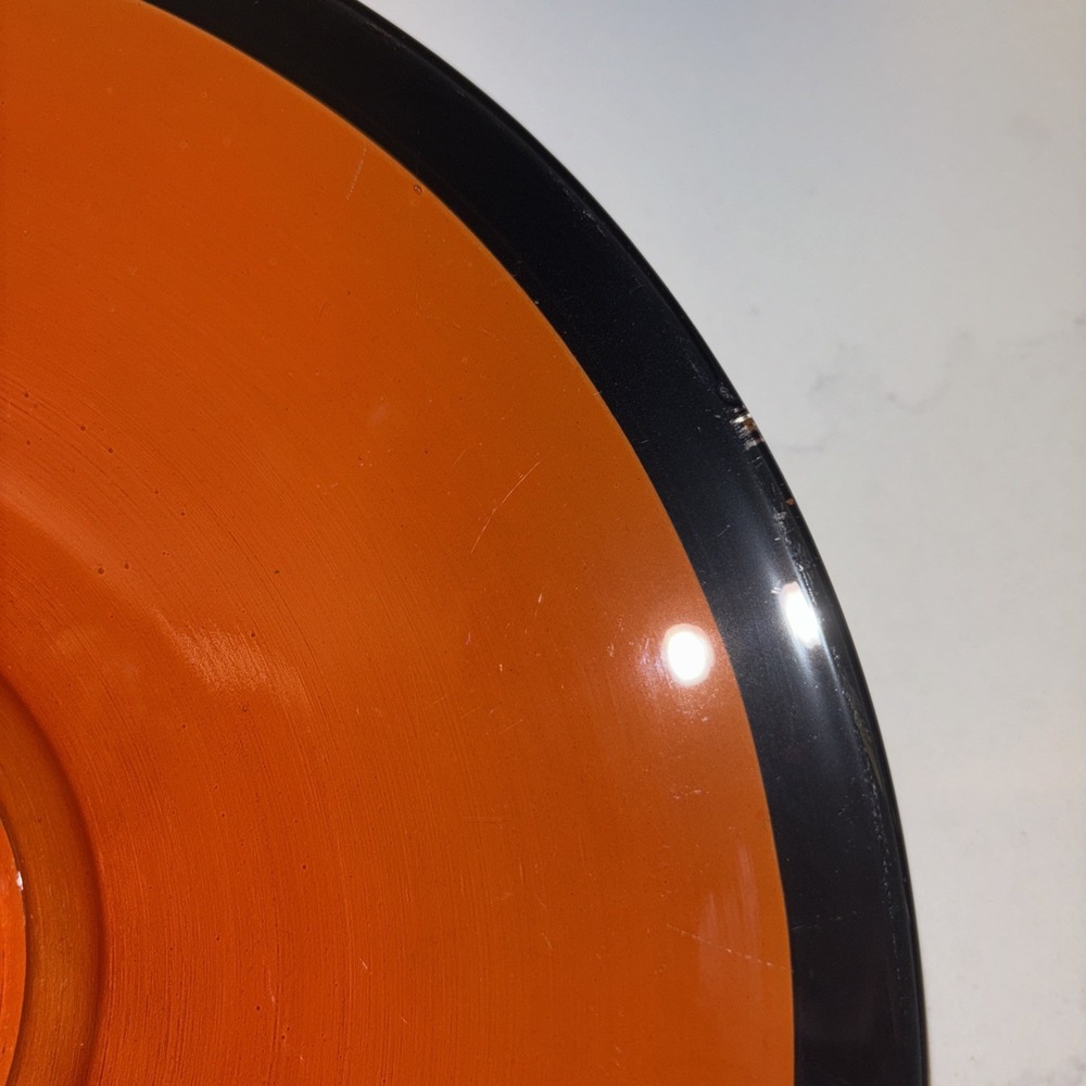 MCM Art Deco Orange & Black Catch All Trinket Tray Or Halloween Candy Holder - Picture 5 of 8